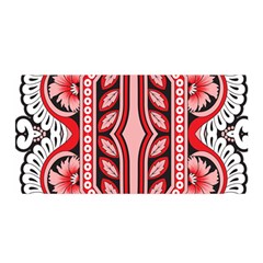 A Design Of A Red And White Pattern Satin Wrap 35  X 70 