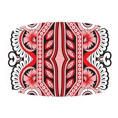 A Design Of A Red And White Pattern Mini Square Pill Box