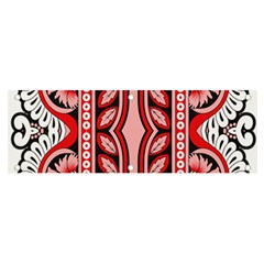 A Design Of A Red And White Pattern Banner And Sign 6  X 2 