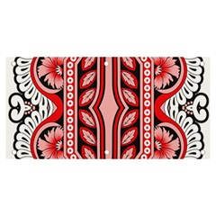 A Design Of A Red And White Pattern Banner And Sign 6  X 3 