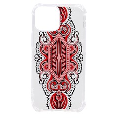 A Design Of A Red And White Pattern Iphone 13 Mini Tpu Uv Print Case