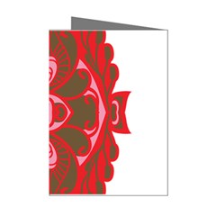 A Red And Brown Design On A White Background Mini Greeting Cards (pkg Of 8)