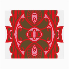 A Red And Brown Design On A White Background Small Glasses Cloth (2 Sides) by catchydesignhill