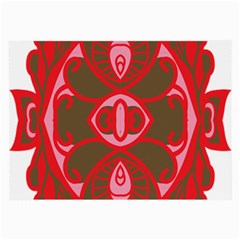 A Red And Brown Design On A White Background Large Glasses Cloth (2 Sides)