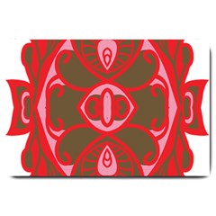 A Red And Brown Design On A White Background Large Doormat by catchydesignhill