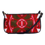 A Red And Brown Design On A White Background Shoulder Clutch Bag Front