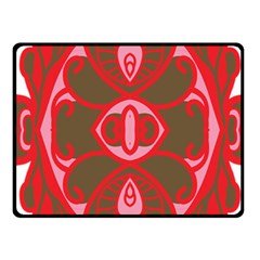 A Red And Brown Design On A White Background Fleece Blanket (small)