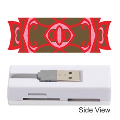 A Red And Brown Design On A White Background Memory Card Reader (stick)