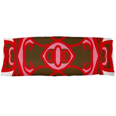 A Red And Brown Design On A White Background 21 x60  Body Pillow Case Dakimakura (two Sides) by catchydesignhill