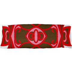 A Red And Brown Design On A White Background 25 x71  Body Pillow Case Dakimakura (two Sides)