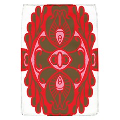 A Red And Brown Design On A White Background Removable Flap Cover (l)