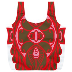 A Red And Brown Design On A White Background Full Print Recycle Bag (xl)