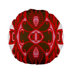 A Red And Brown Design On A White Background Standard 15  Premium Flano Round Cushions by catchydesignhill