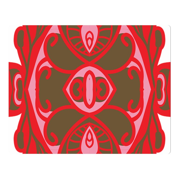 A Red And Brown Design On A White Background Two Sides Premium Plush Fleece Blanket (Large)