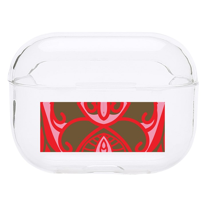 A Red And Brown Design On A White Background Hard PC AirPods Pro Case