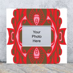 A Red And Brown Design On A White Background White Wall Photo Frame 5  X 7 