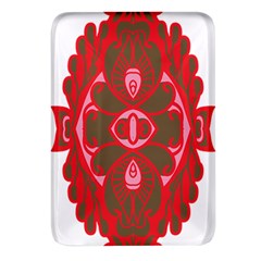 A Red And Brown Design On A White Background Rectangular Glass Fridge Magnet (4 Pack) by catchydesignhill