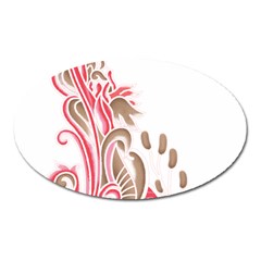 A Drawing Of A Bird With Flowers On It Oval Magnet by catchydesignhill