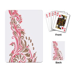 A Drawing Of A Bird With Flowers On It Playing Cards Single Design (rectangle)