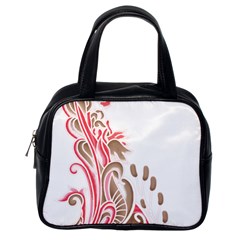 A Drawing Of A Bird With Flowers On It Classic Handbag (one Side)