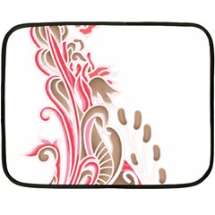 A Drawing Of A Bird With Flowers On It Two Sides Fleece Blanket (mini)