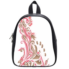 A Drawing Of A Bird With Flowers On It School Bag (small)