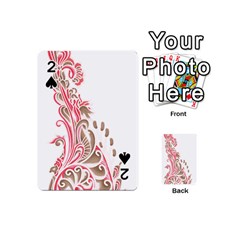 A Drawing Of A Bird With Flowers On It Playing Cards 54 Designs (mini)