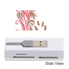 A Drawing Of A Bird With Flowers On It Memory Card Reader (stick)