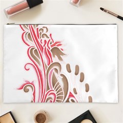 A Drawing Of A Bird With Flowers On It Cosmetic Bag (xxl)