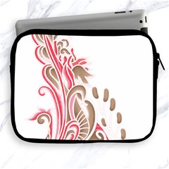 A Drawing Of A Bird With Flowers On It Apple Ipad 2/3/4 Zipper Cases