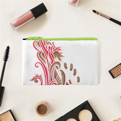 A Drawing Of A Bird With Flowers On It Cosmetic Bag (xs)