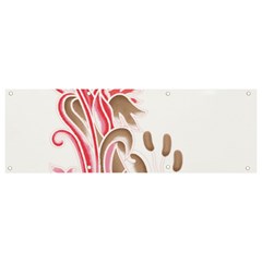 A Drawing Of A Bird With Flowers On It Banner And Sign 9  X 3  by catchydesignhill