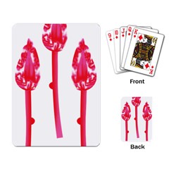 Three Pink Flowers With A Black Background Playing Cards Single Design (rectangle)