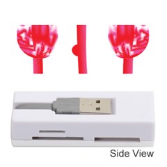 Three Pink Flowers With A Black Background Memory Card Reader (stick)