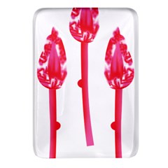 Three Pink Flowers With A Black Background Rectangular Glass Fridge Magnet (4 Pack)