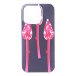 Three Pink Flowers With A Black Background iPhone 16 Pro Max Black UV Print PC Hardshell Case Front