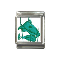 A Painting Of A Flower And A Fish On A Black Background Italian Charm (13mm) by catchydesignhill