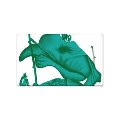 A Painting Of A Flower And A Fish On A Black Background Sticker Rectangular (100 Pack)