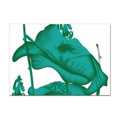 A Painting Of A Flower And A Fish On A Black Background Sticker A4 (10 Pack)