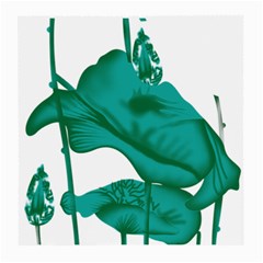 A Painting Of A Flower And A Fish On A Black Background Medium Glasses Cloth (2 Sides)