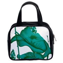 A Painting Of A Flower And A Fish On A Black Background Classic Handbag (two Sides) by catchydesignhill