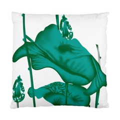 A Painting Of A Flower And A Fish On A Black Background Standard Cushion Case (one Side) by catchydesignhill