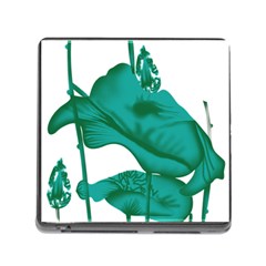 A Painting Of A Flower And A Fish On A Black Background Memory Card Reader (square 5 Slot)