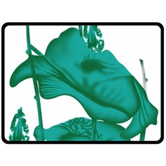 A Painting Of A Flower And A Fish On A Black Background Fleece Blanket (large)