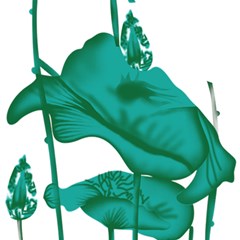 A Painting Of A Flower And A Fish On A Black Background Play Mat (rectangle)