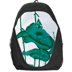 A Painting Of A Flower And A Fish On A Black Background Backpack Bag