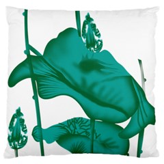 A Painting Of A Flower And A Fish On A Black Background Standard Premium Plush Fleece Cushion Case (one Side)