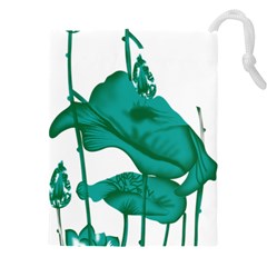 A Painting Of A Flower And A Fish On A Black Background Drawstring Pouch (4xl)