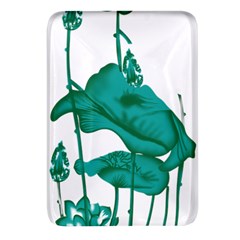 A Painting Of A Flower And A Fish On A Black Background Rectangular Glass Fridge Magnet (4 Pack)