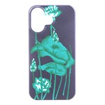 A Painting Of A Flower And A Fish On A Black Background iPhone 16 Black UV Print PC Hardshell Case Front